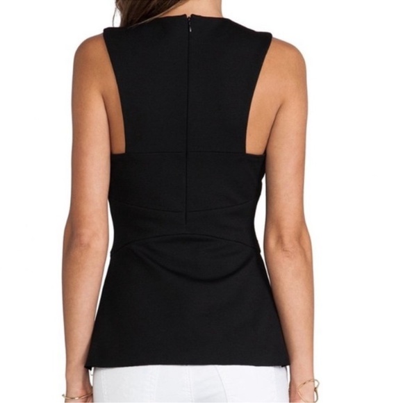 Bec & Bridge Cairo Black Plunge Peplum Top USA: 6 - Picture 2 of 10